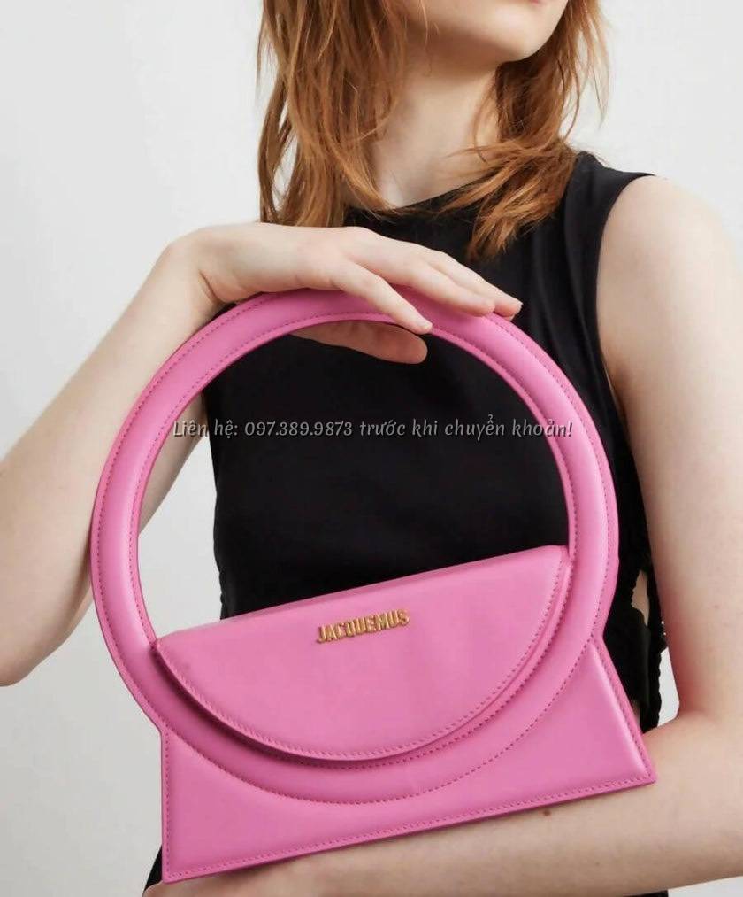 Ảnh Túi Xách Jacquemus Le Sac Rond Sac À Main À Anse Ronde Size 26 Màu Hồng