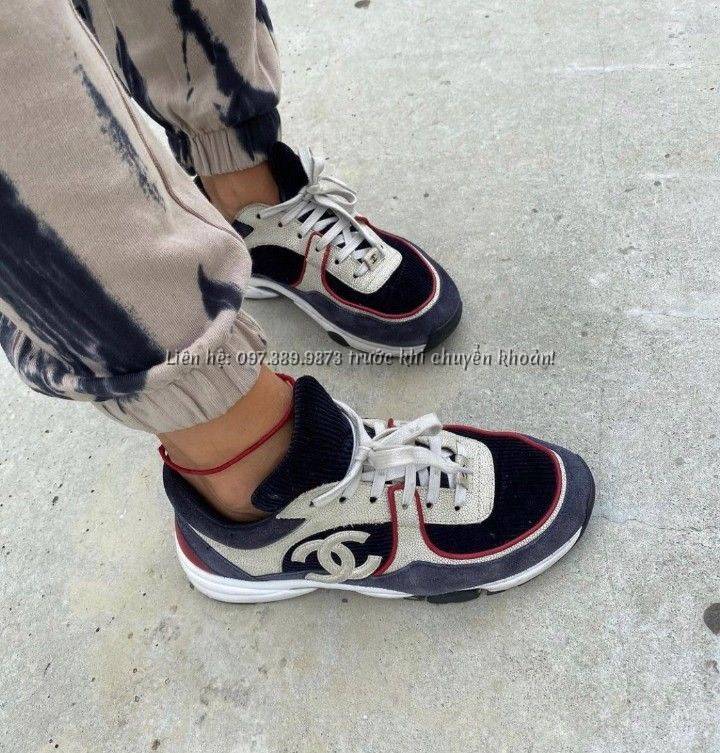 Ảnh Giày Chanel Sneakers Đế Độn 3cm Phối Màu 